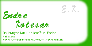 endre kolesar business card